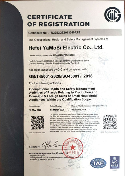 China Hefei Amos Electric Co., Ltd. zertifizierungen